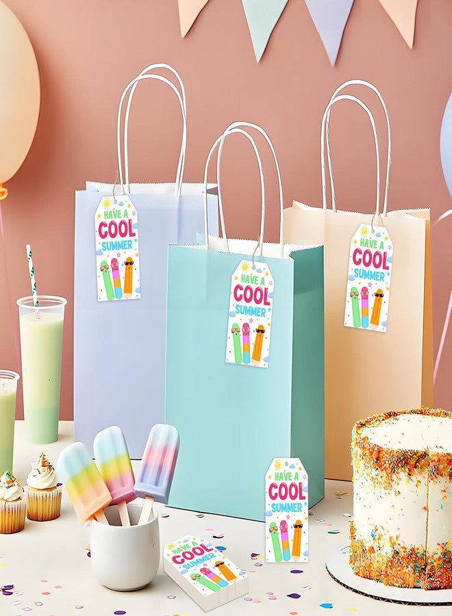 Serencatcher 50pcs Last Day of School Gift Tags, Ice Pops Have a Cool Summer Thank You Tags with String for Students End of School Year Summer Party Decorations Ice Pops Party Favors - Image 4